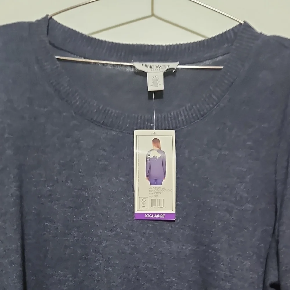 Nine West Navy Crew Neck Sweater